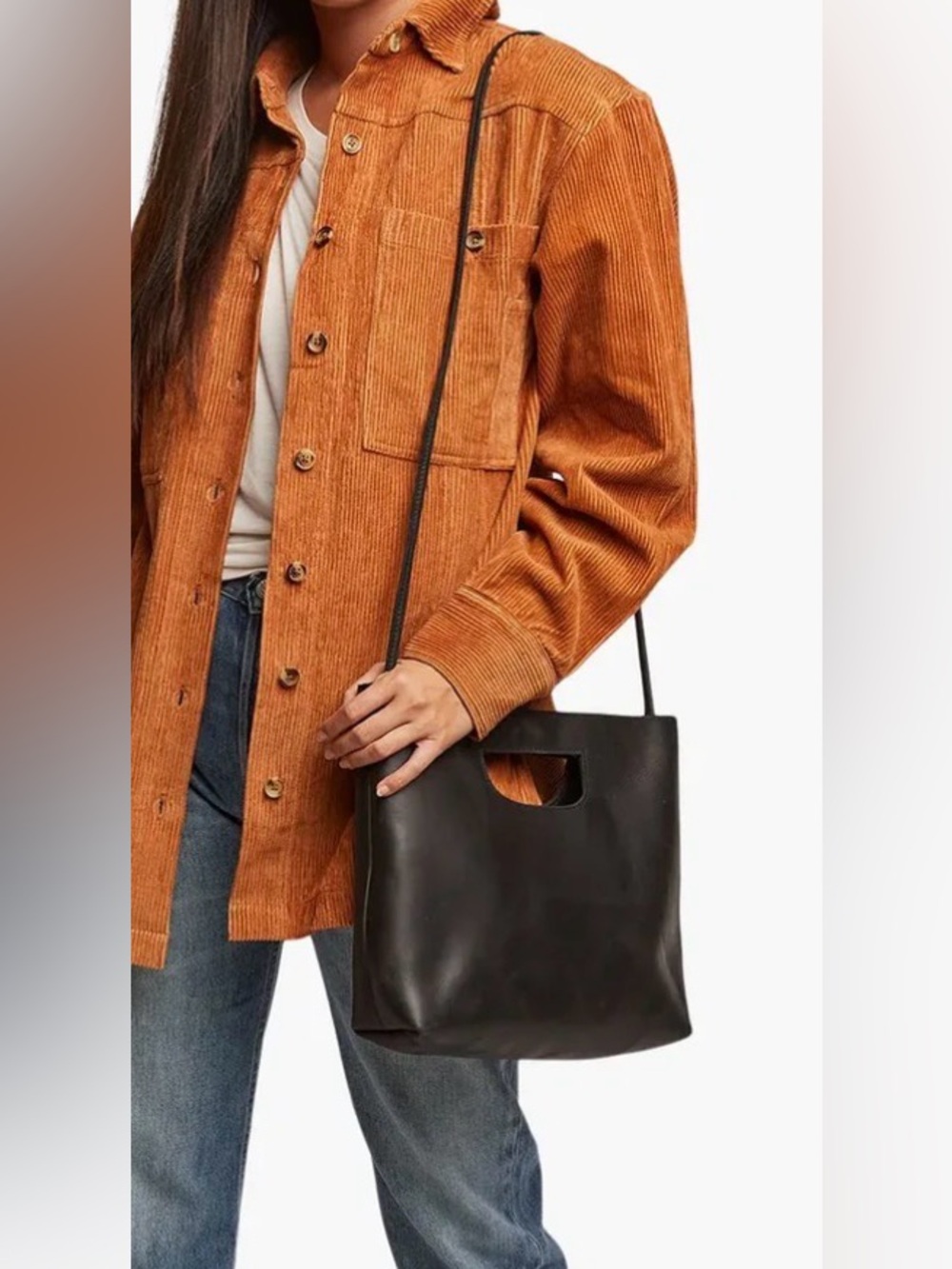 ABLE Hana Black Leather Crossbody